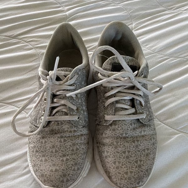 Inkkas Sneakers Size 7 Grey Geometric Print Lace Up Shoes