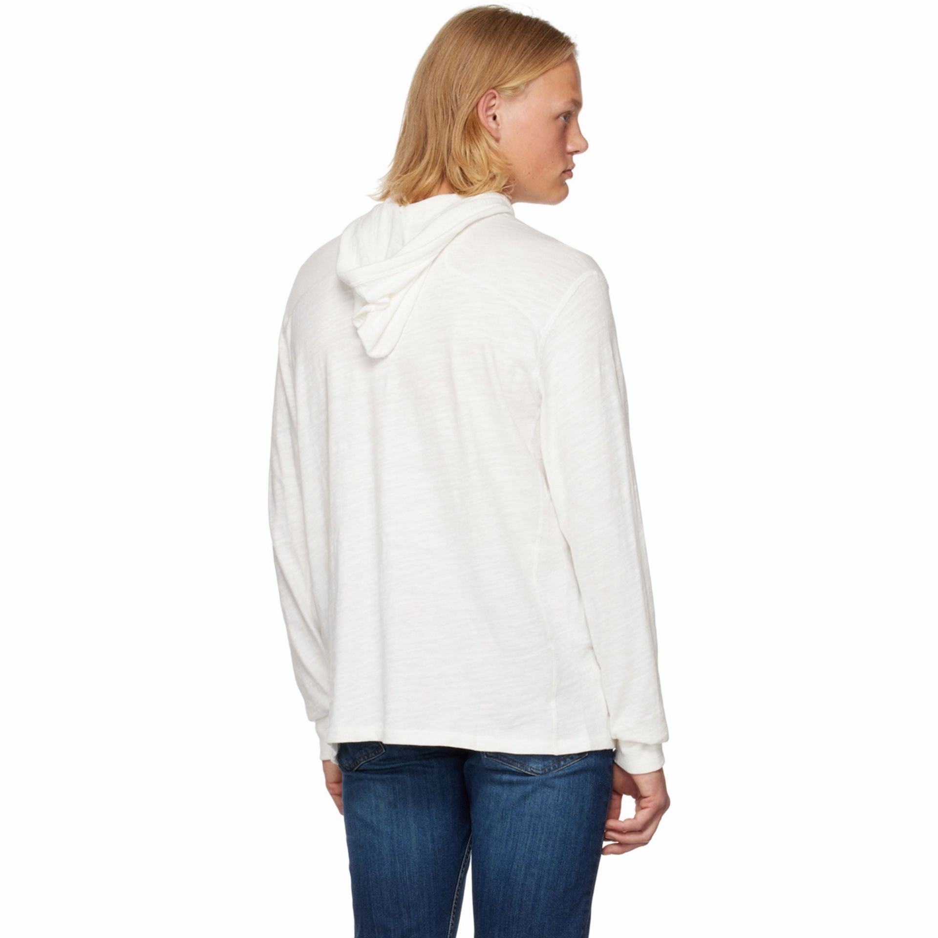 Rag & Bone Classic Flame Hoodie Size S/P White Slub Long Sleeve 4