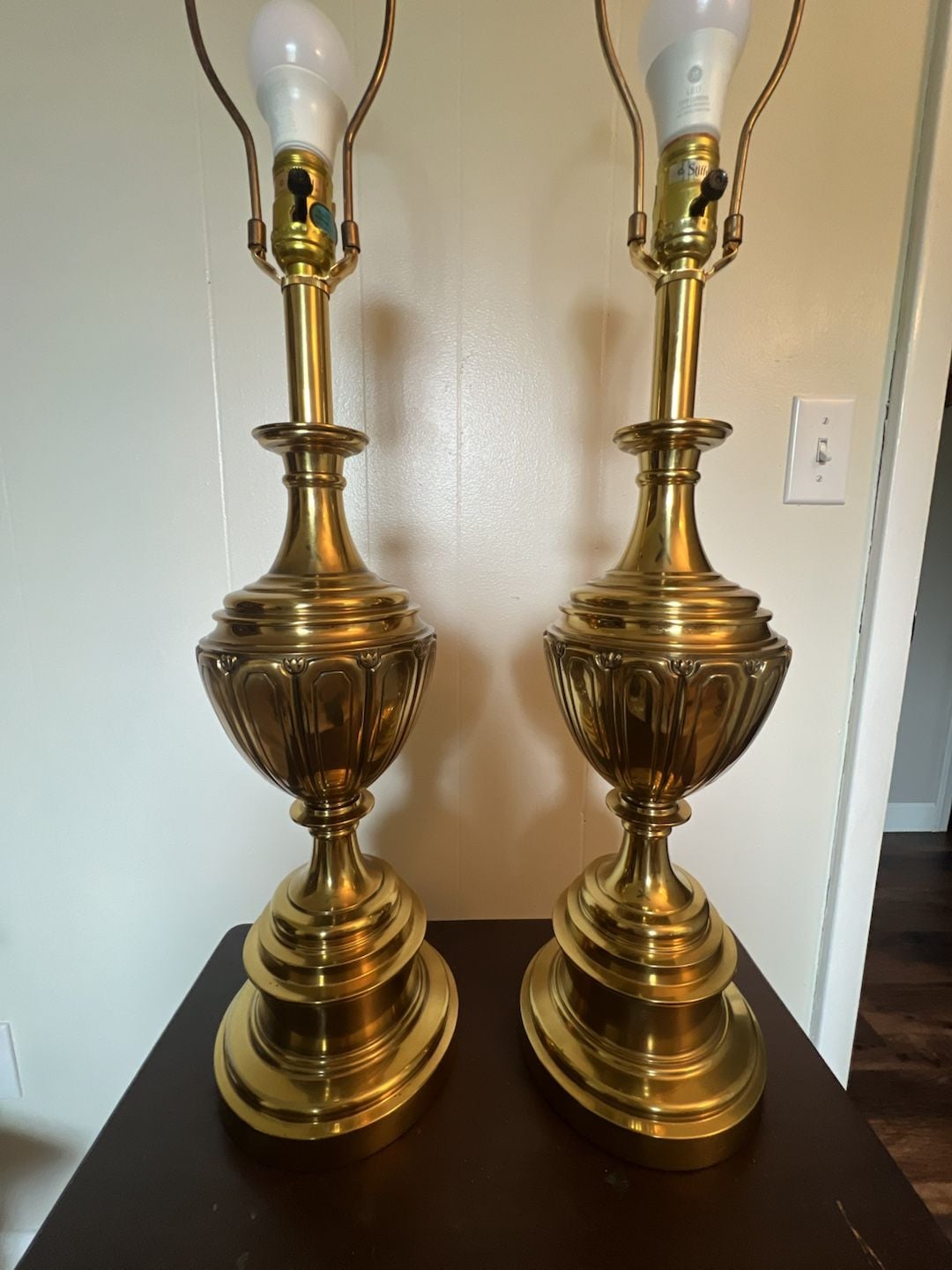 Stiffel Brass Urn Table Lamps Model 5734 Pair 2