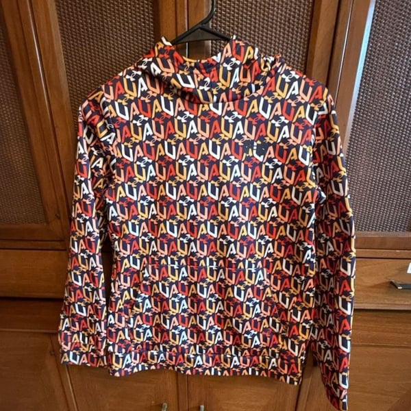 Under Armour Hoodie Size YLG Monogram Logo Print Activewear