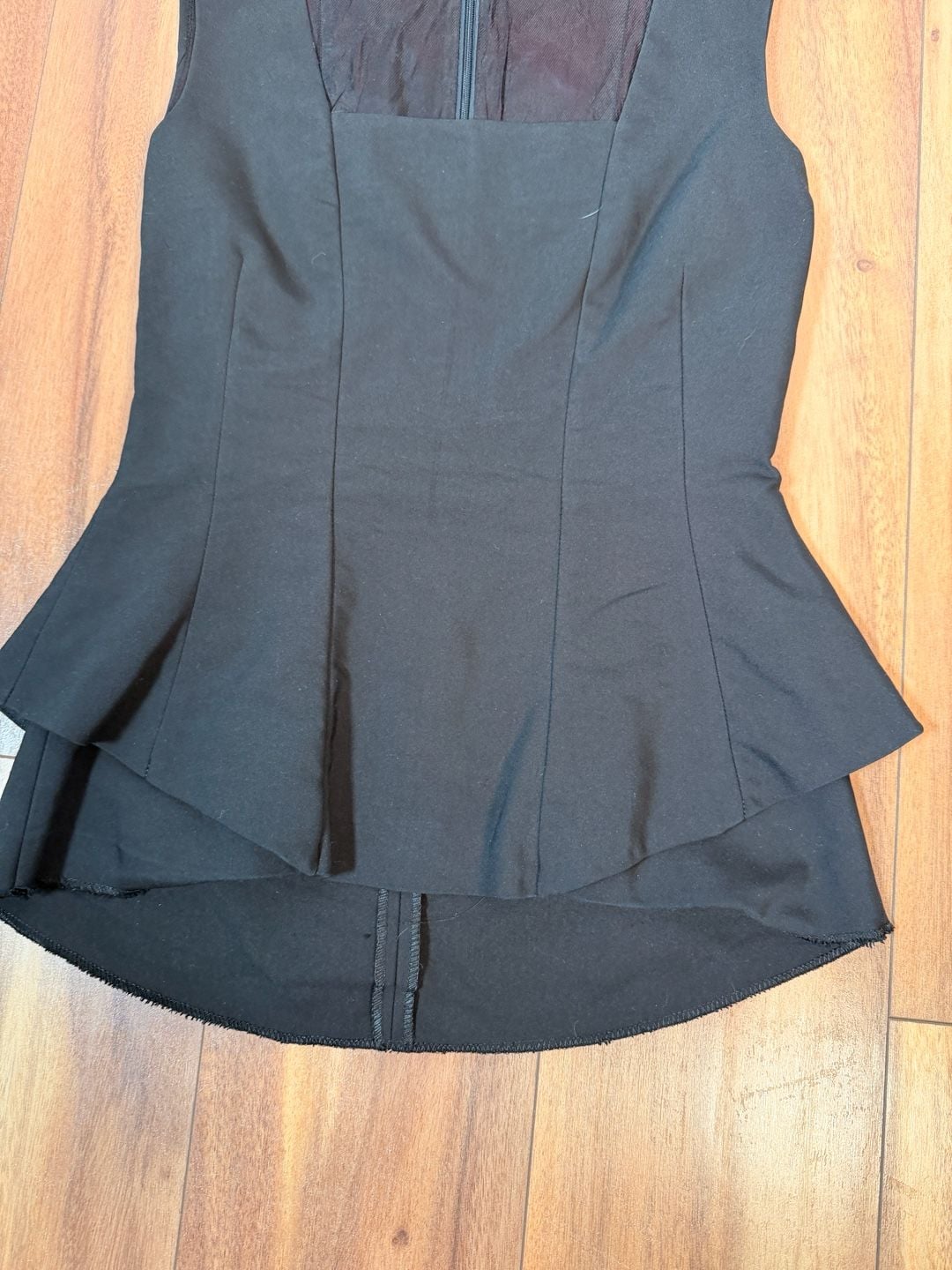 Zara Basic Peplum Top Size XS Black Sleeveless Structured Zip 5