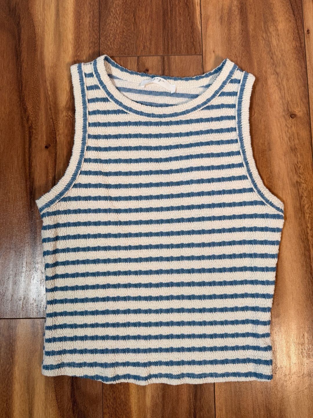Gaze Striped Textured Tank Top 2