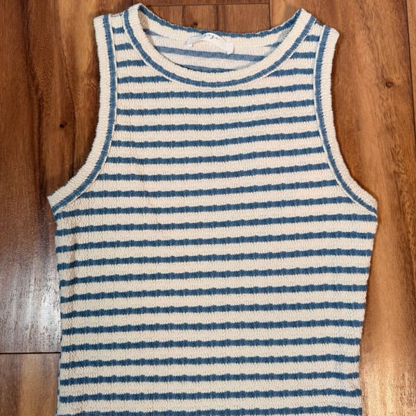 Gaze Striped Textured Tank Top