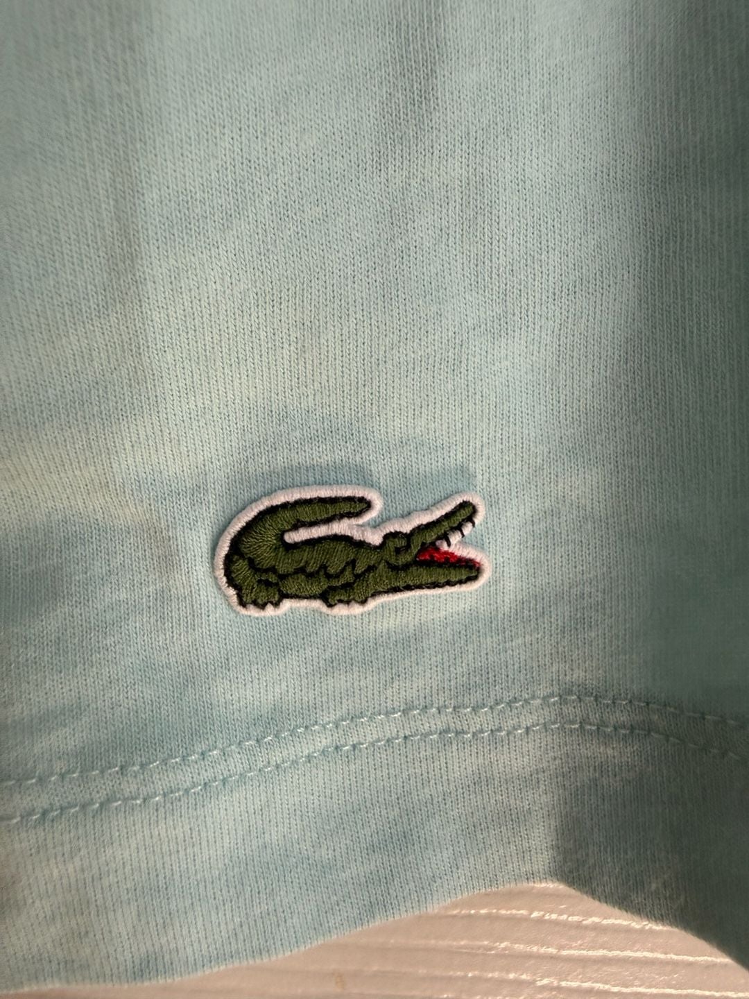 Lacoste Regular Fit Graphic T-Shirt Size L Light Blue Wave Logo 4