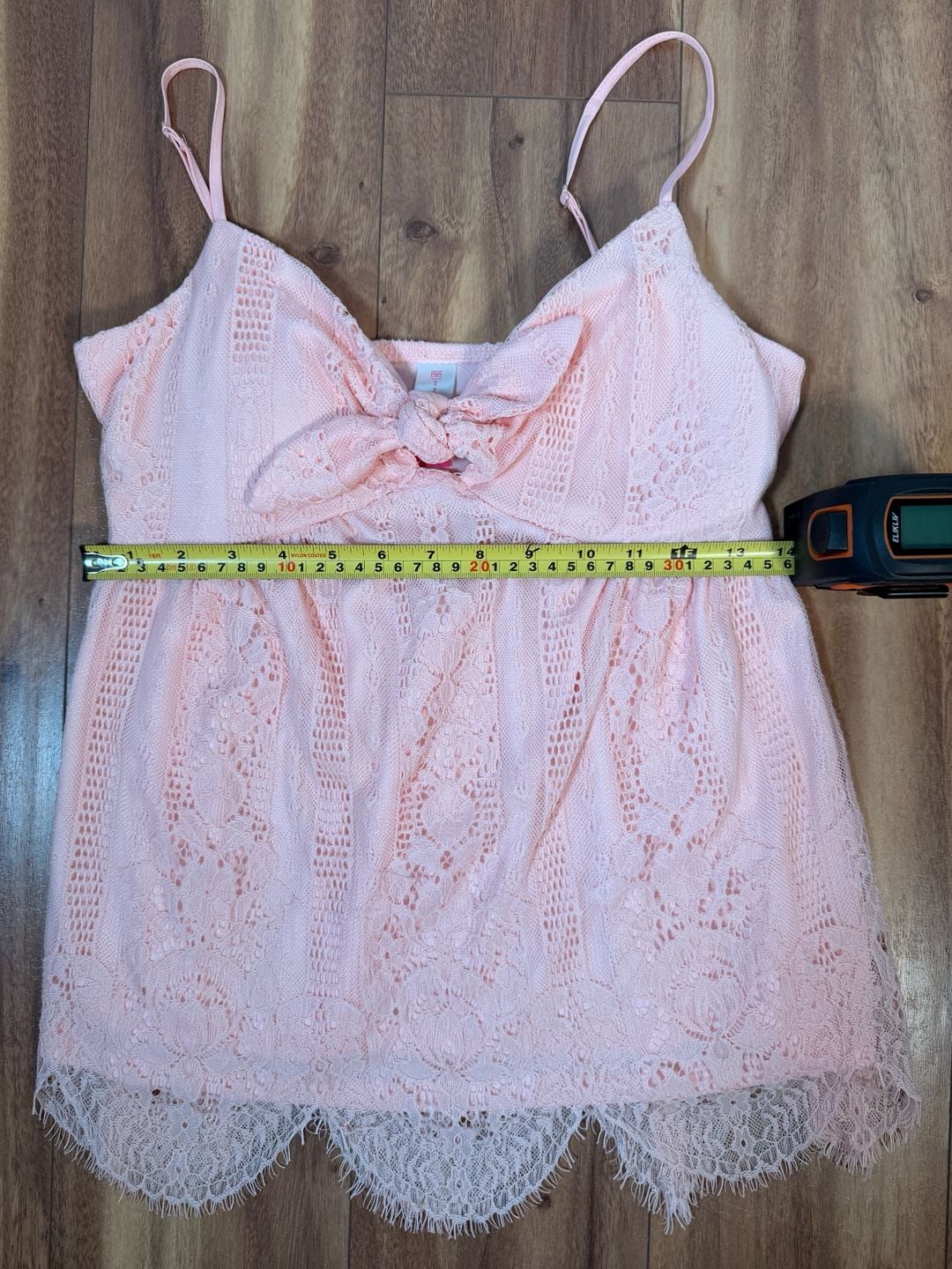 No Boundaries Lace Cami Size S/CH (3-5) Pink Tie Front 3