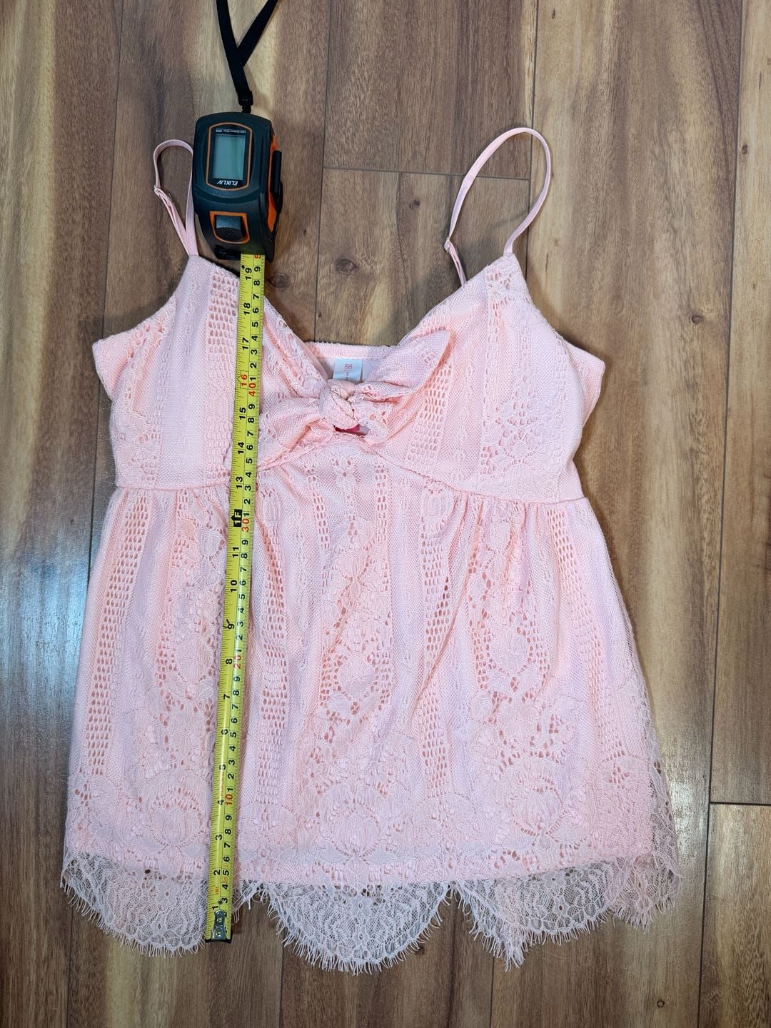 No Boundaries Lace Cami Size S/CH (3-5) Pink Tie Front 4