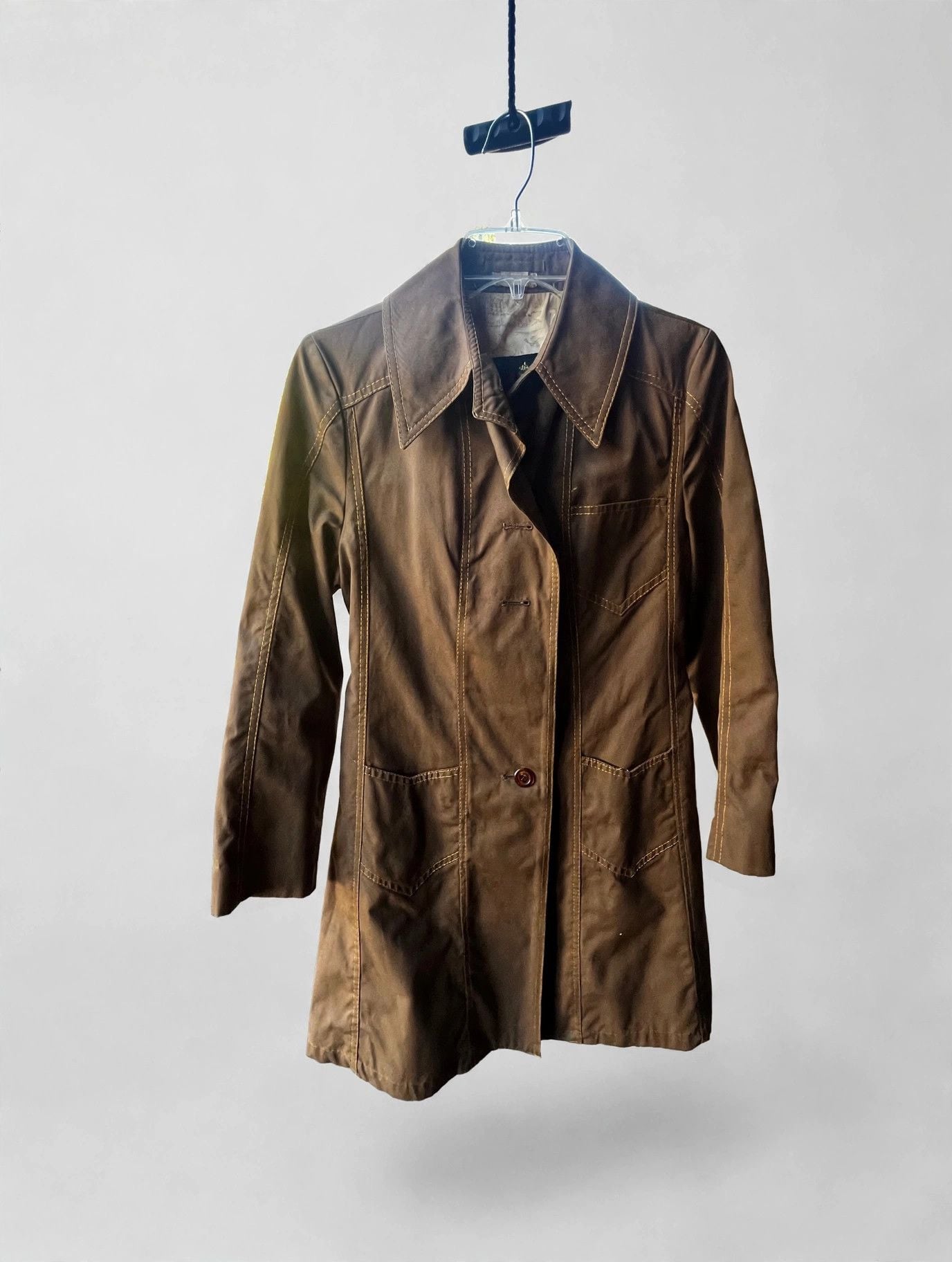 Vintage Fleet Street Trench Coat Size 10 Brown All Weather Raincoat 8
