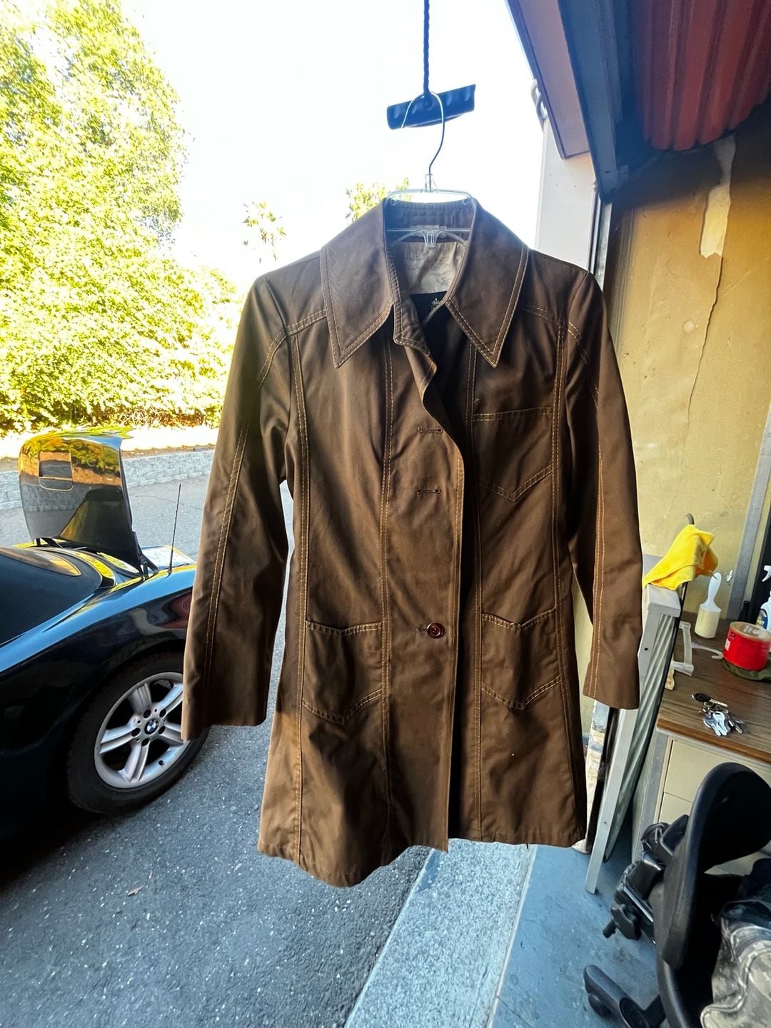 Vintage Fleet Street Trench Coat Size 10 Brown All Weather Raincoat 9