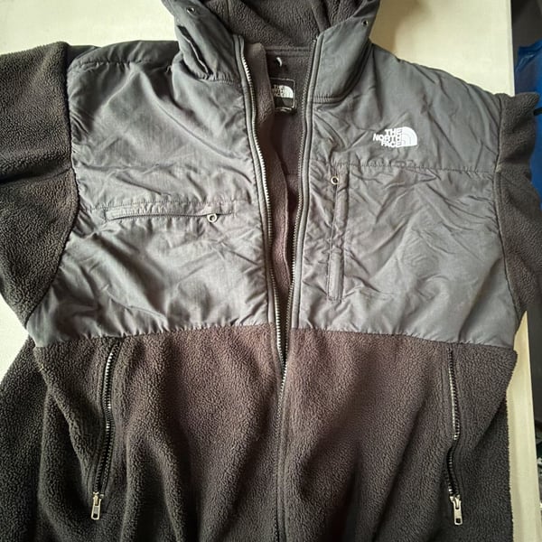 The North Face Denali Hoodie Size Large Black Polartec Fleece Full Zip