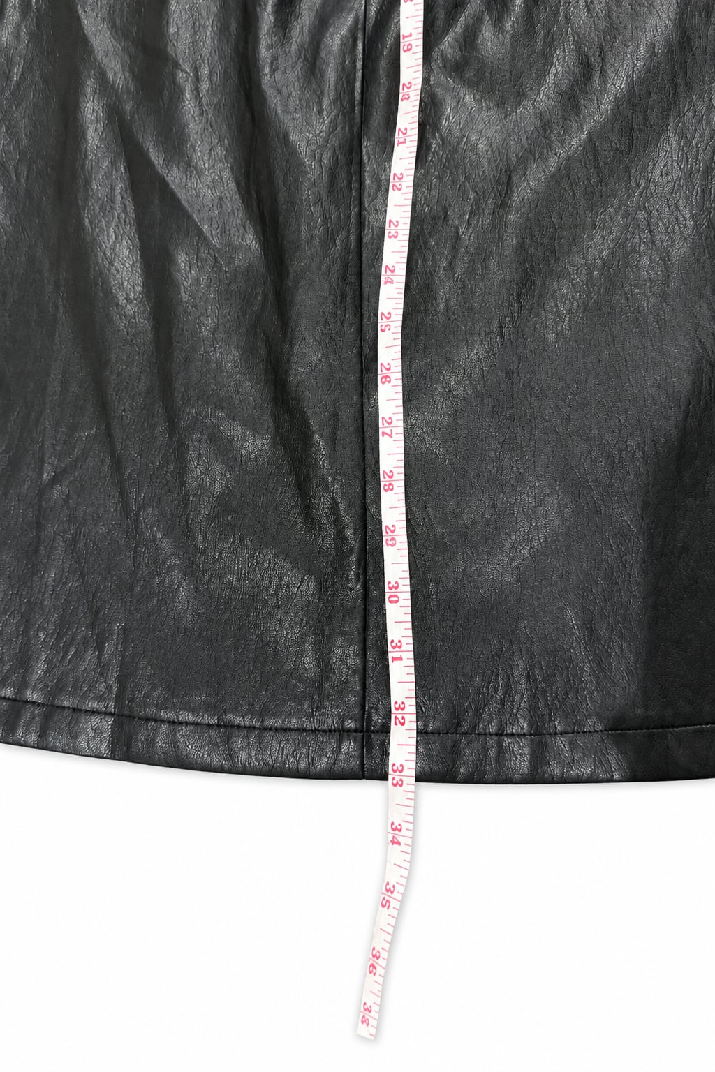 Faux Leather Midi Skirt Size S Black Pencil Split 6