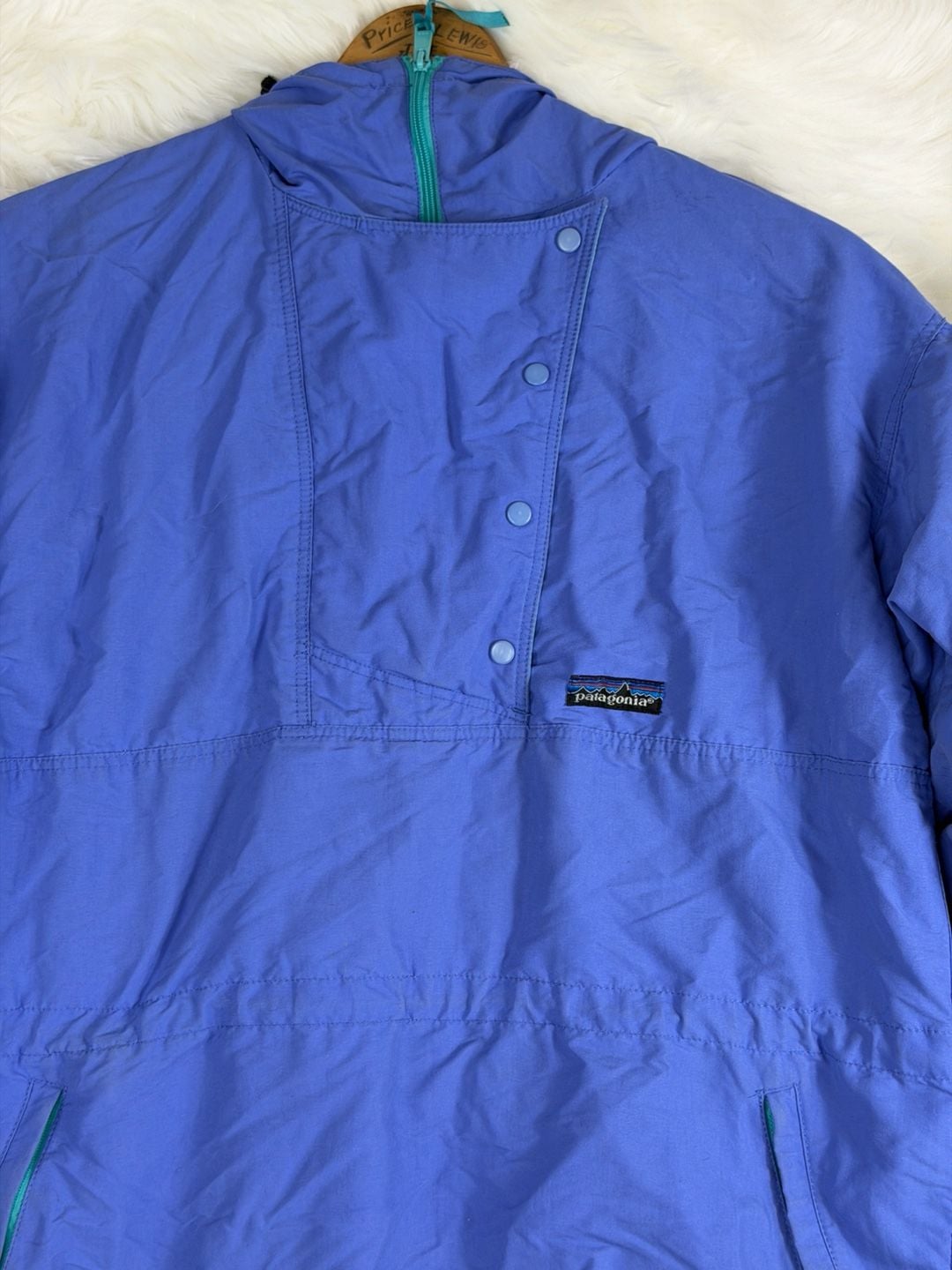 Patagonia Pullover Anorak Jacket Blue Teal Hooded Vintage 5
