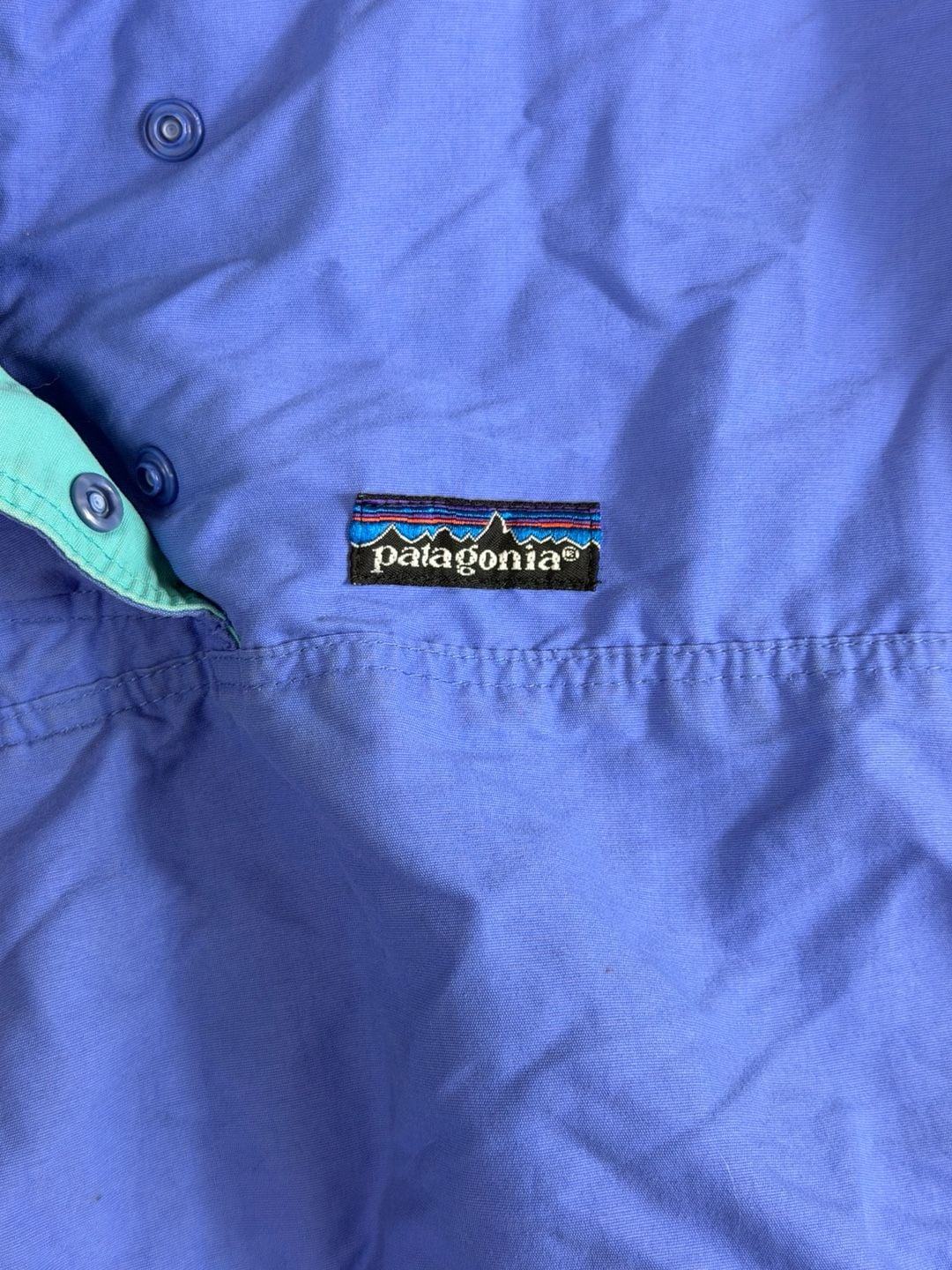 Patagonia Pullover Anorak Jacket Blue Teal Hooded Vintage 10