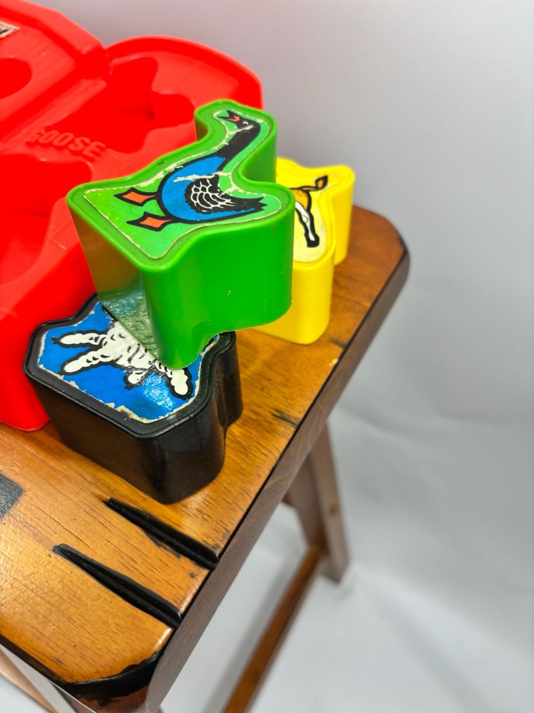 Amloid Play Farm Vintage 1970s Chunk Animal Shape Sorter Puzzle Barn 6