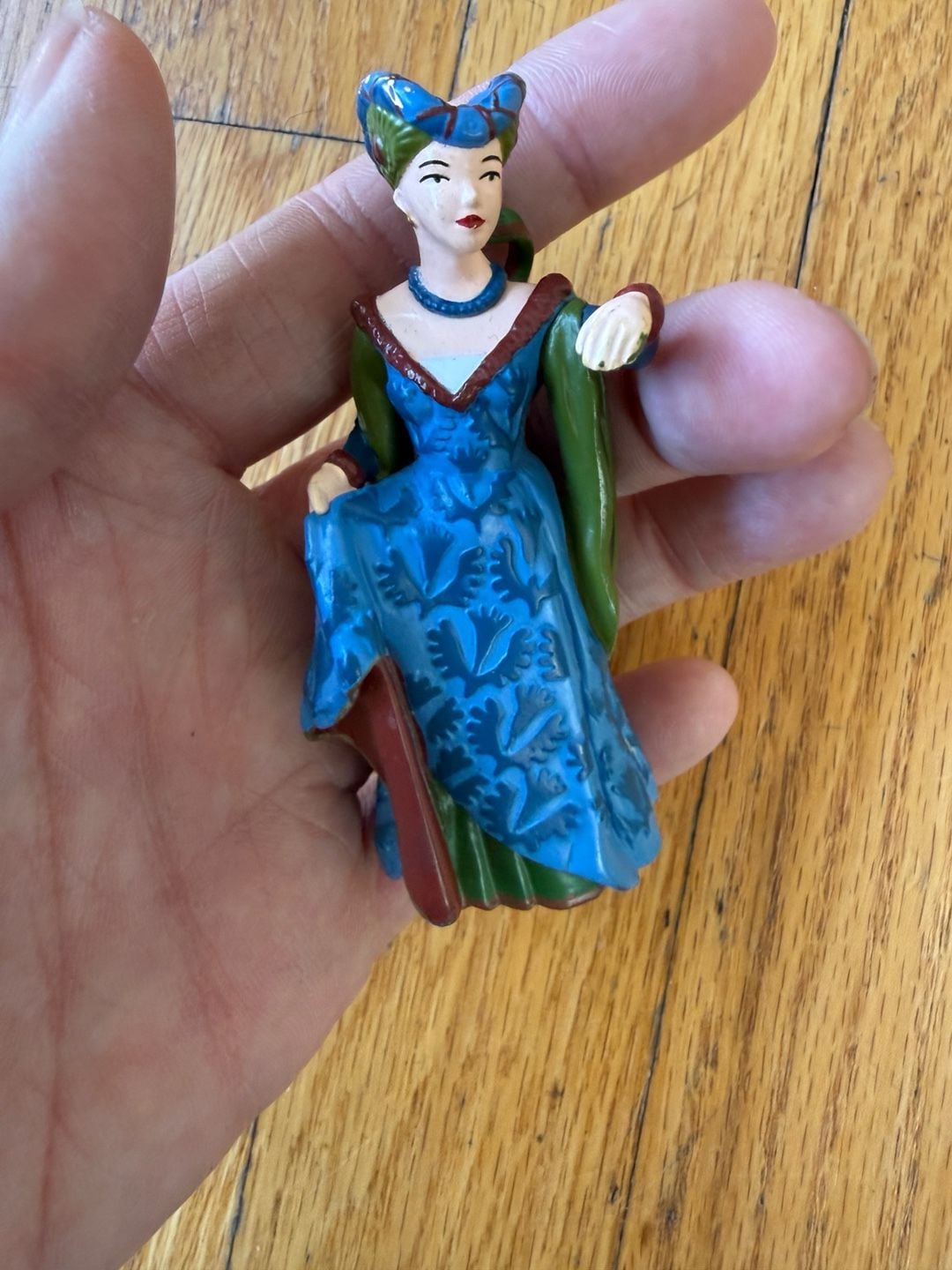Papo Medieval Fair Lady Blue Figurine 2005 Renaissance Woman PVC 1
