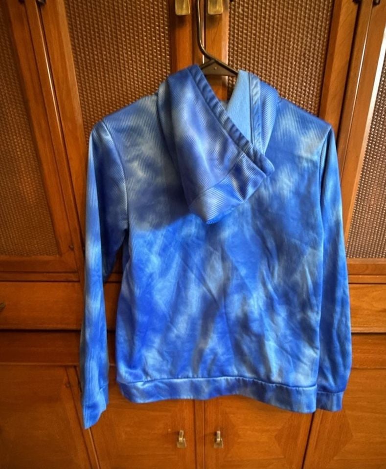 Under Armour Armour Fleece Hoodie Size YL/JG/J-G Blue Tie Dye 4