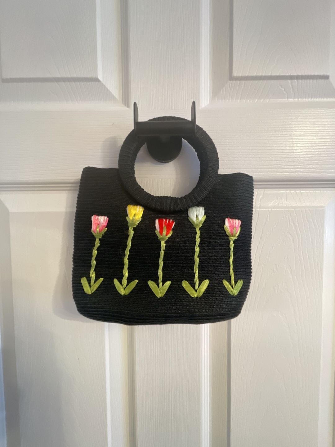 Black Woven Embroidered Tulip Handbag Purse
Grandmacore
Cottagecore
2