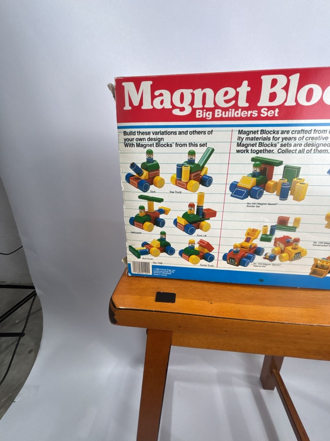 Clover Toys Magnet Blocks Big Builders Set Vintage Wooden Toy 7