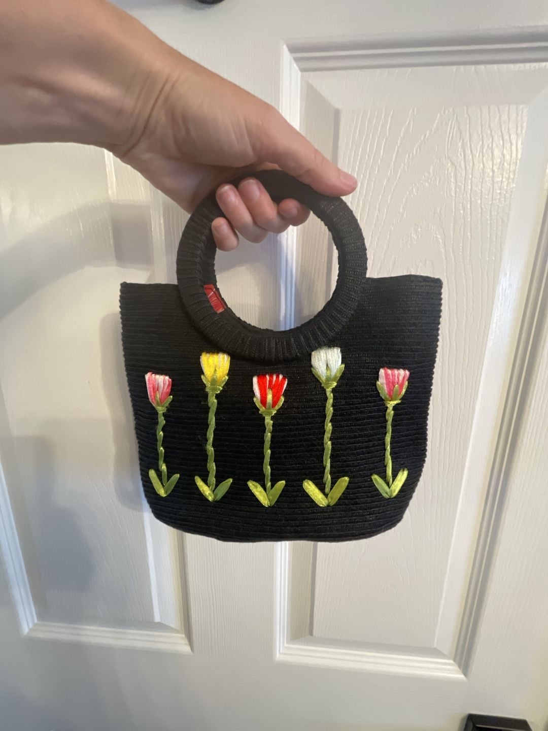 Black Woven Embroidered Tulip Handbag Purse
Grandmacore
Cottagecore
5