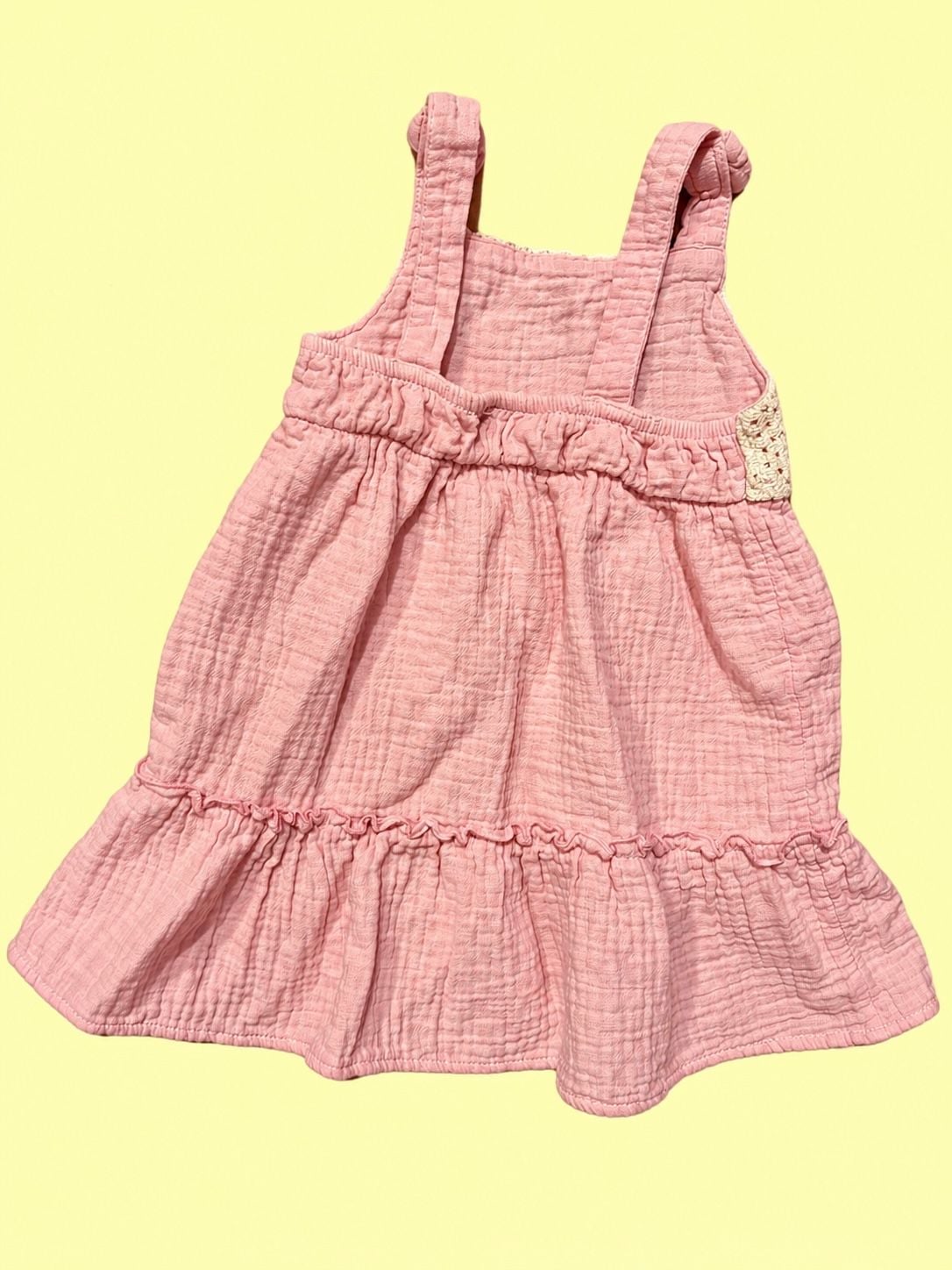 Disney Junior Minnie Mouse Dress Size 3T Pink Crochet Gauze 4
