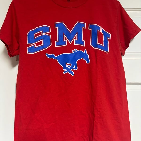 Fanatics SMU Mustangs T-Shirt Size S Red Cotton