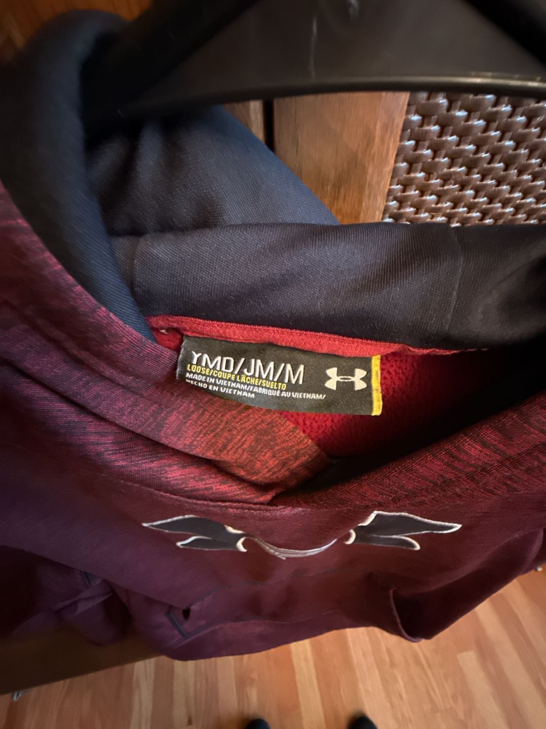 Under Armour Fleece Hoodie Size YMD Maroon 3
