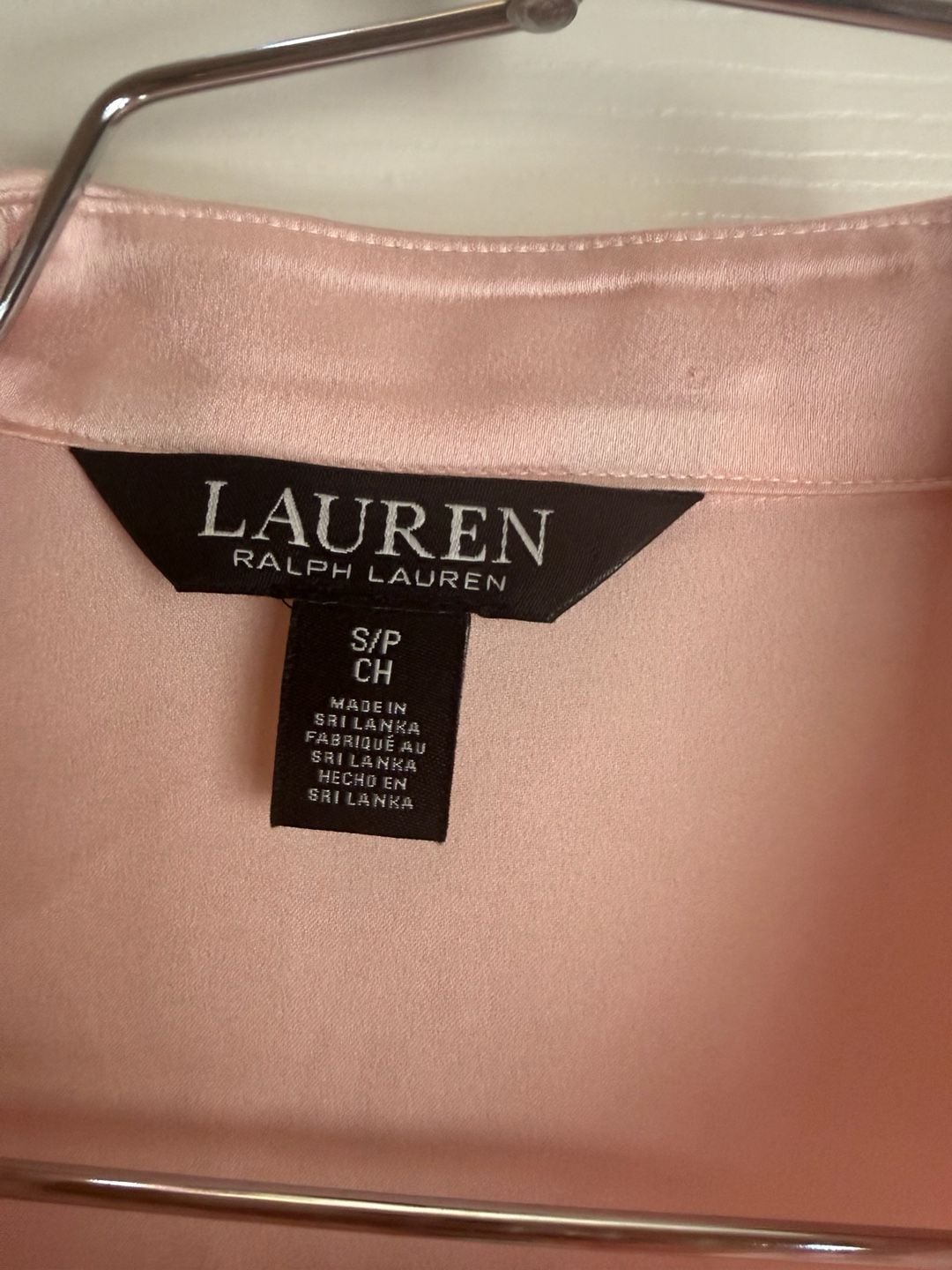 Lauren Ralph Lauren Long Sleeve Button-Down Shirt Size S/P CH Pink Polyester 3