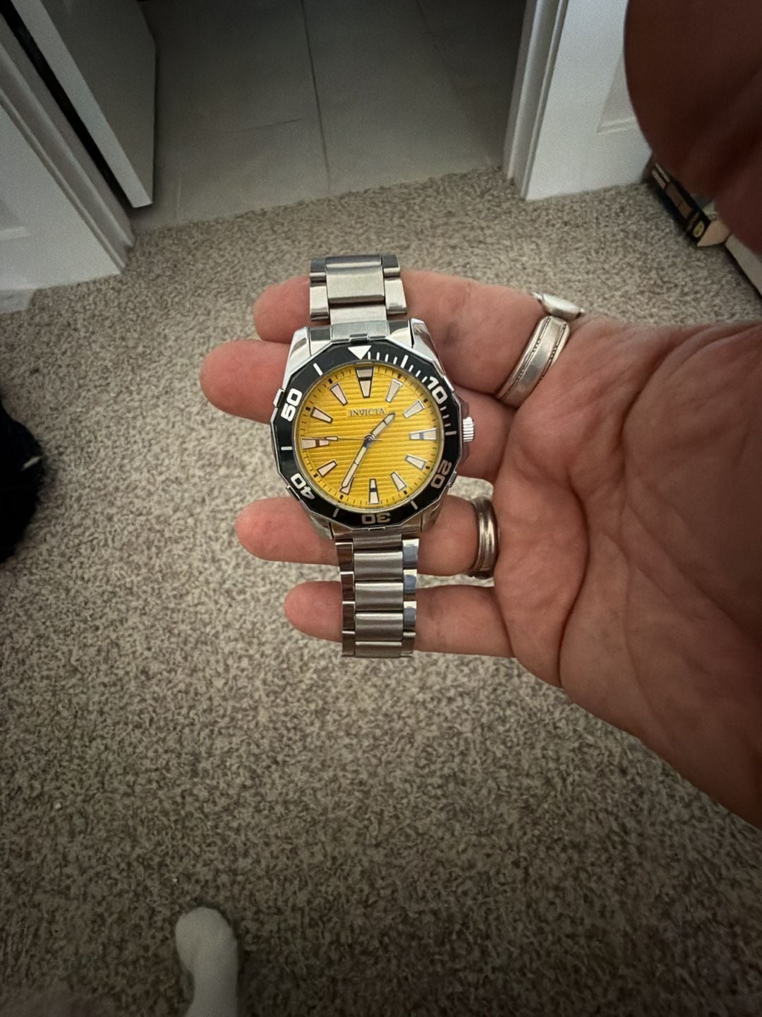 Invicta Meridian Watch 46mm Yellow Dial 001-GA-M-101 2