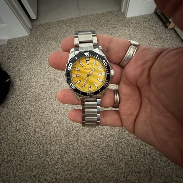 Invicta Meridian Watch 46mm Yellow Dial 001-GA-M-101