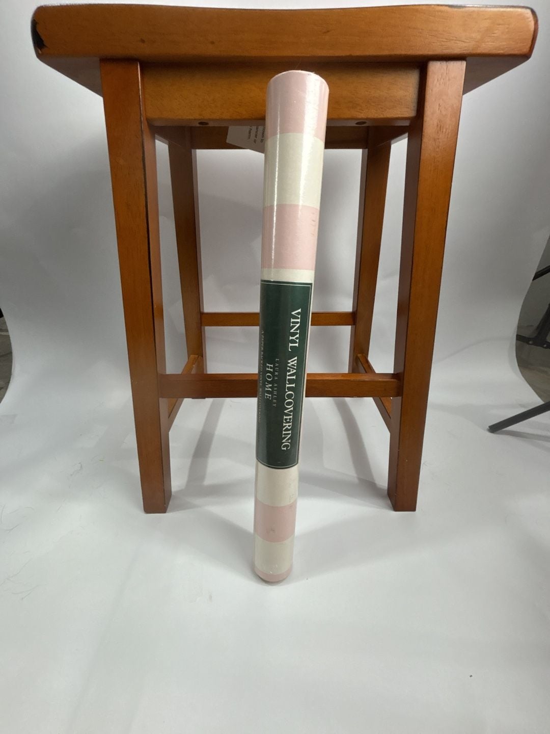 Laura Ashley Cirque Wallpaper Roll 10m x 53cm Light Rose White Striped 1