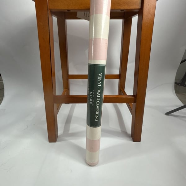 Laura Ashley Cirque Wallpaper Roll 10m x 53cm Light Rose White Striped
