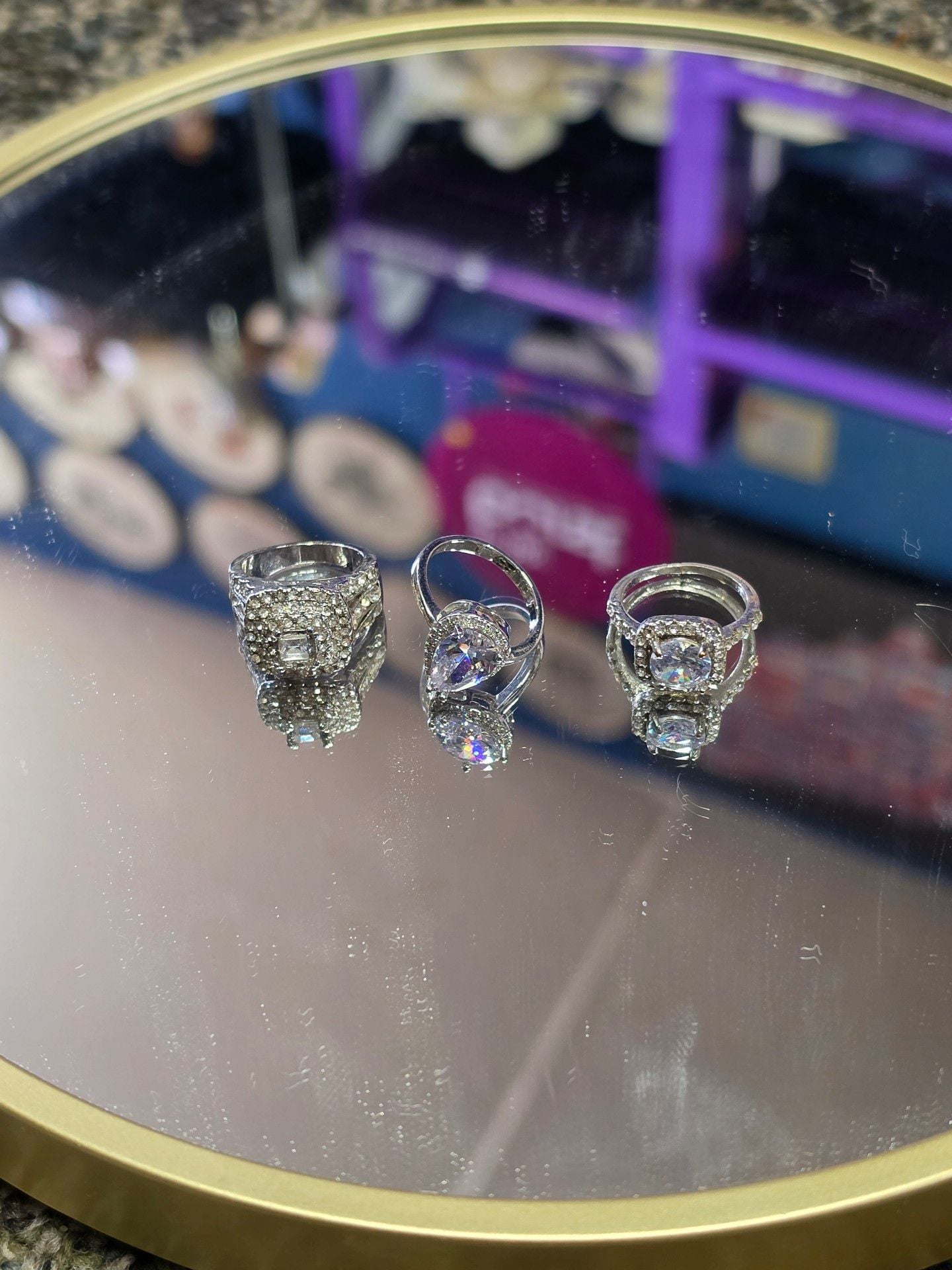 Unbranded CZ Halo Ring Size 7 Silver 1