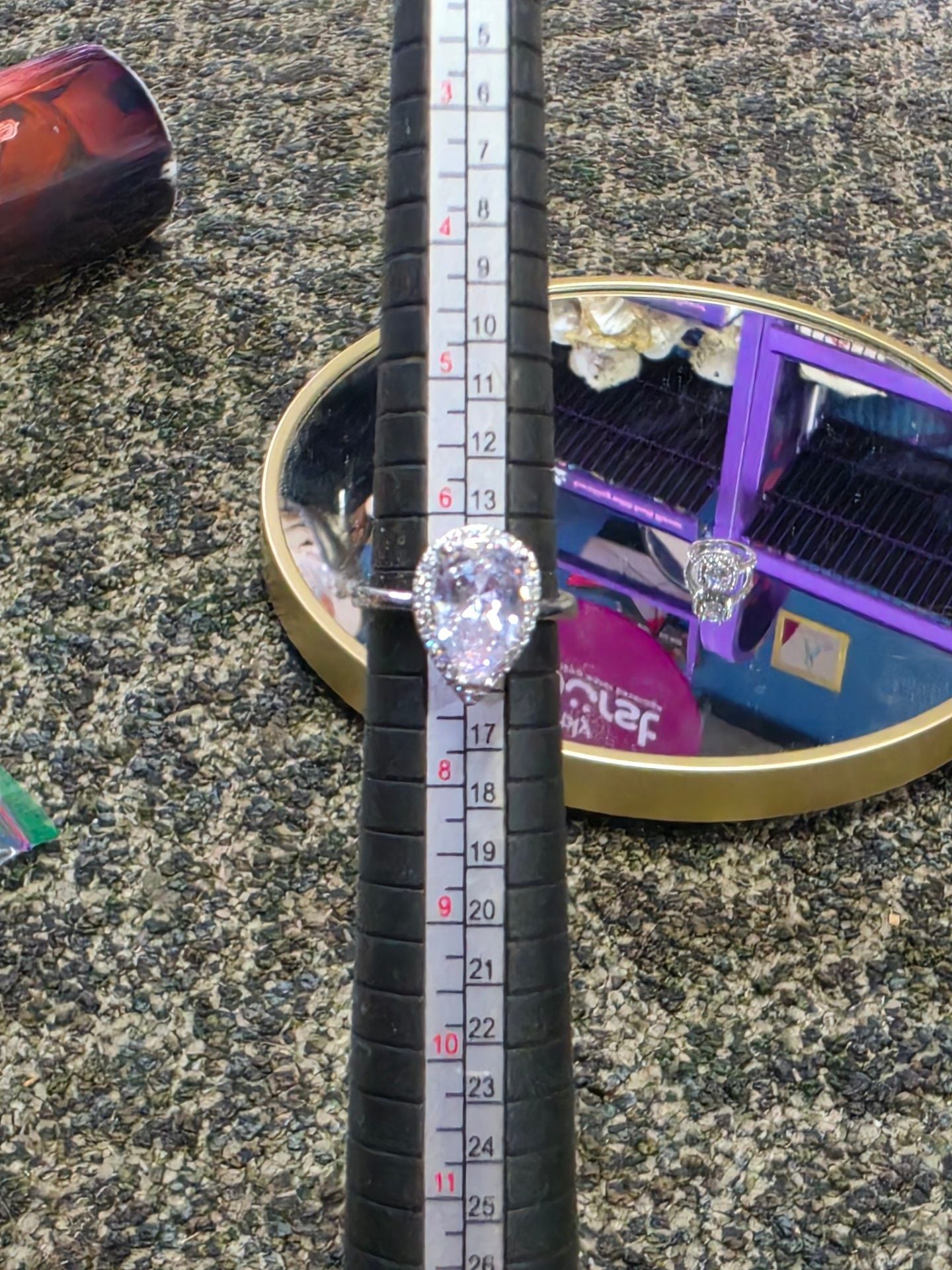 Unbranded CZ Halo Ring Size 7 Silver 3