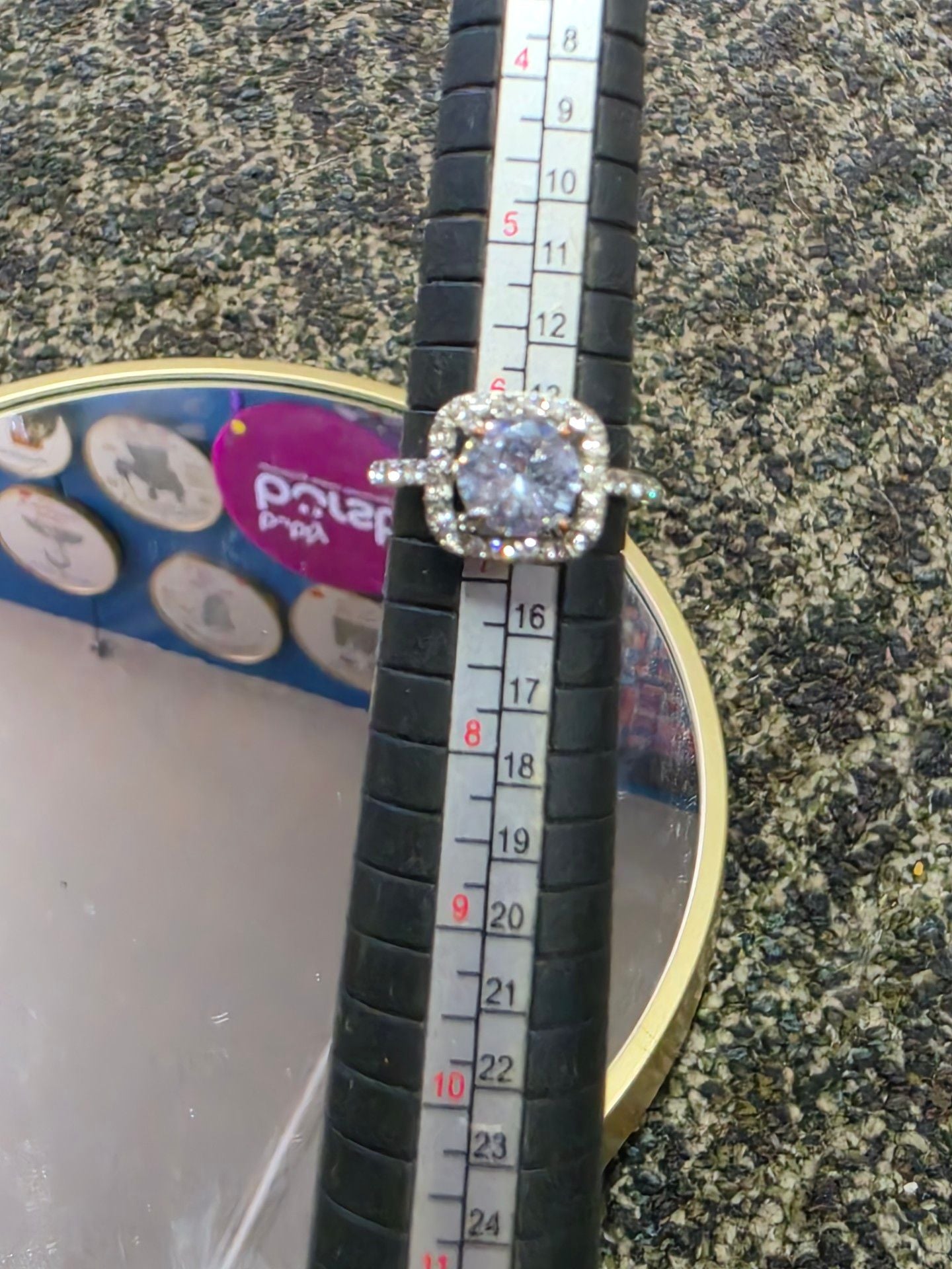 Unbranded CZ Halo Ring Size 7 Silver 4