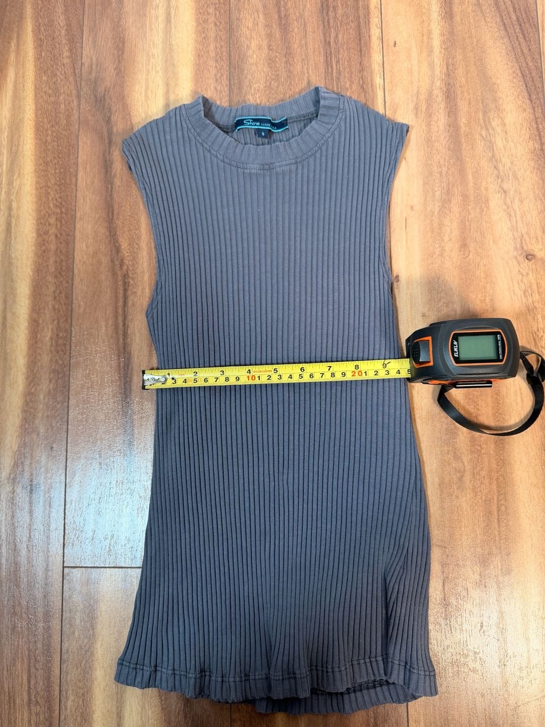 Shore Made USA Ribbed Tank Top Size S Gray Sleeveless Crewneck 4
