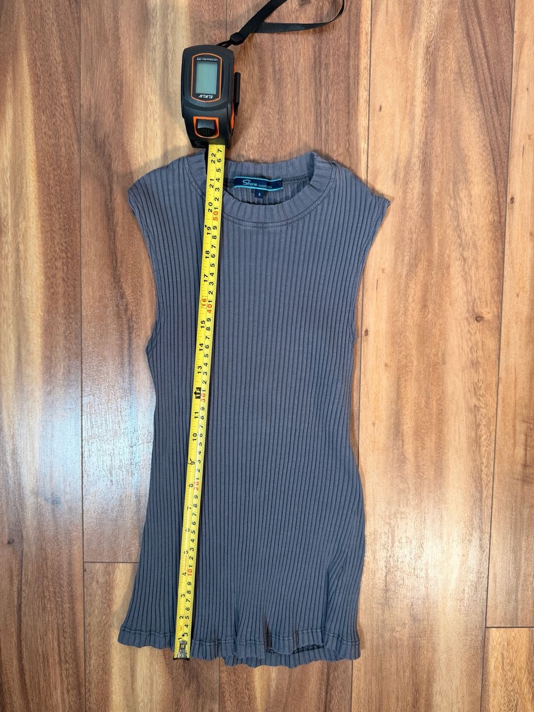 Shore Made USA Ribbed Tank Top Size S Gray Sleeveless Crewneck 5