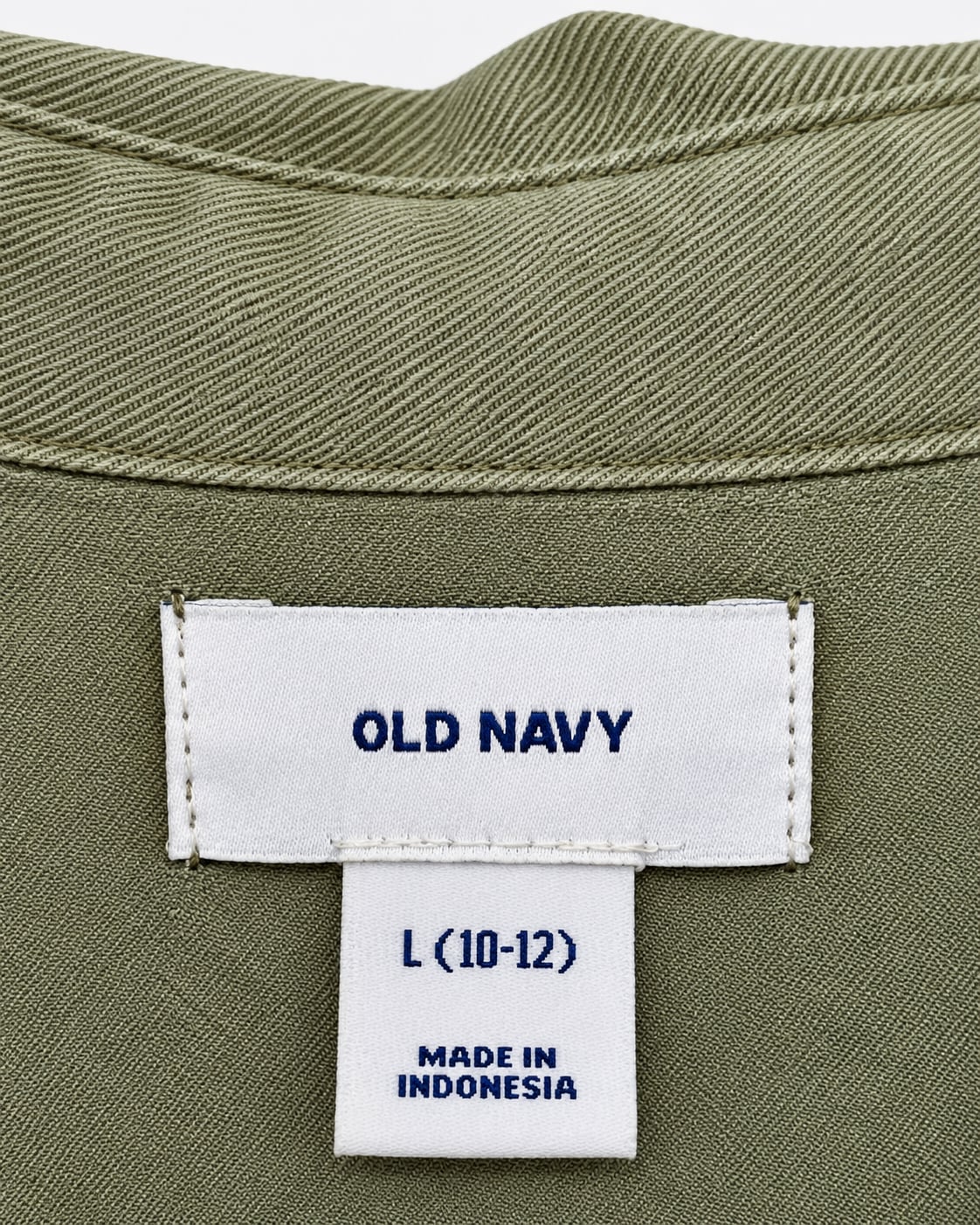 Old Navy Olive Green Utility Shirt Dress Girls Size L 10-12 Drawstring Waist 3