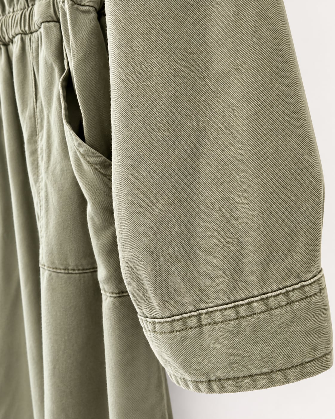 Old Navy Olive Green Utility Shirt Dress Girls Size L 10-12 Drawstring Waist 5