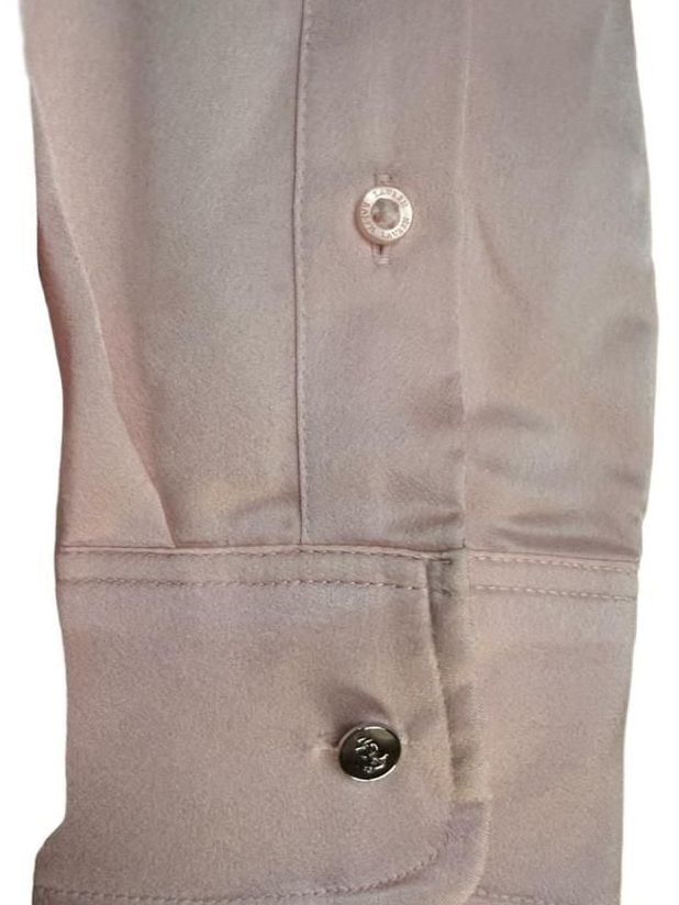 Lauren Ralph Lauren Long Sleeve Button-Down Shirt Size S/P CH Pink Polyester 6