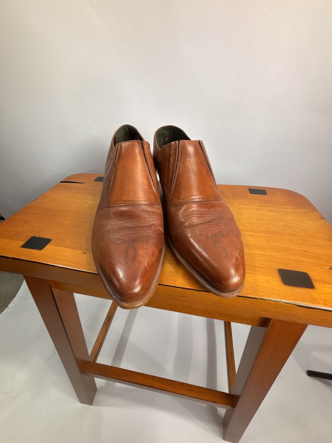 Durango Western Booties Size 7M Brown Leather Pointed Toe Slip On 3