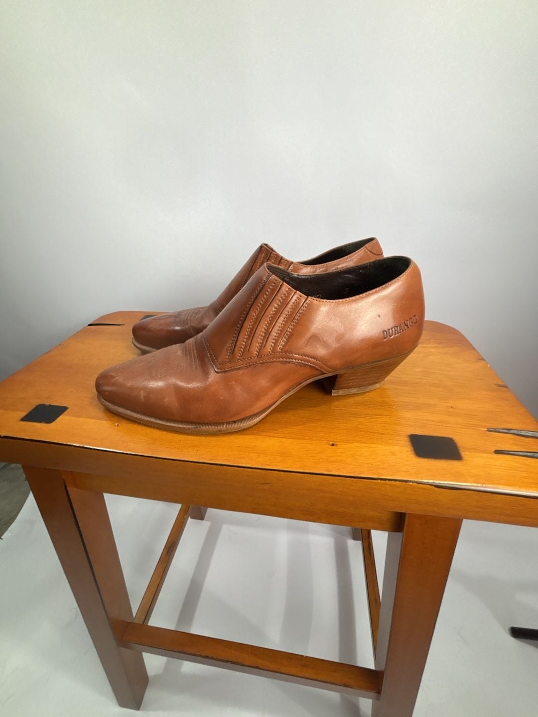 Durango Western Booties Size 7M Brown Leather Pointed Toe Slip On 4