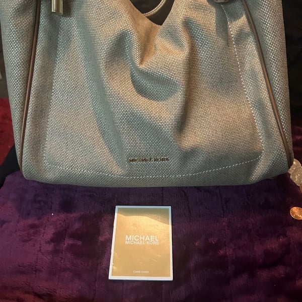 Michael Kors Metallic Straw Tote Bag Gold