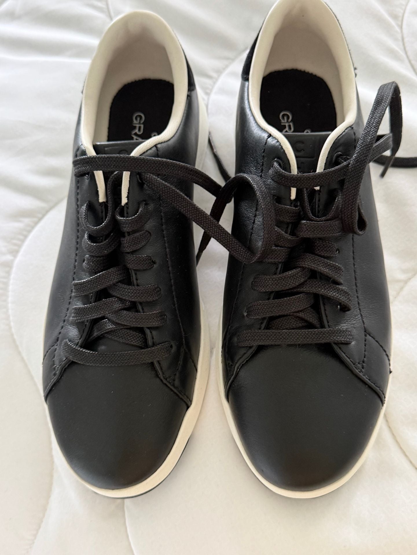 Cole Haan GrandPro Tennis Sneaker Size 8 B Black Leather 6