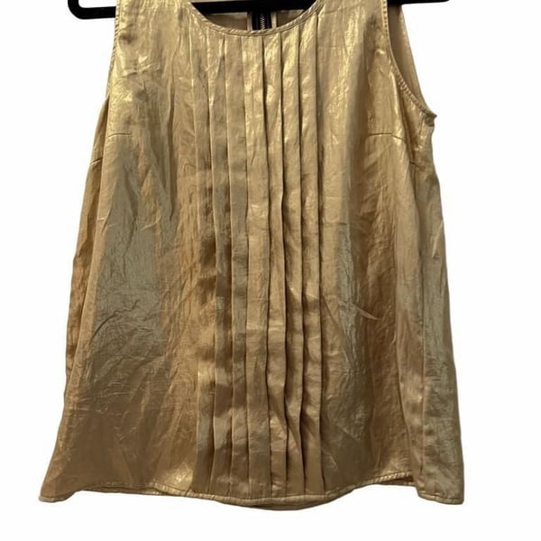 Dana Buchman Pleated Tank Top Size M Gold