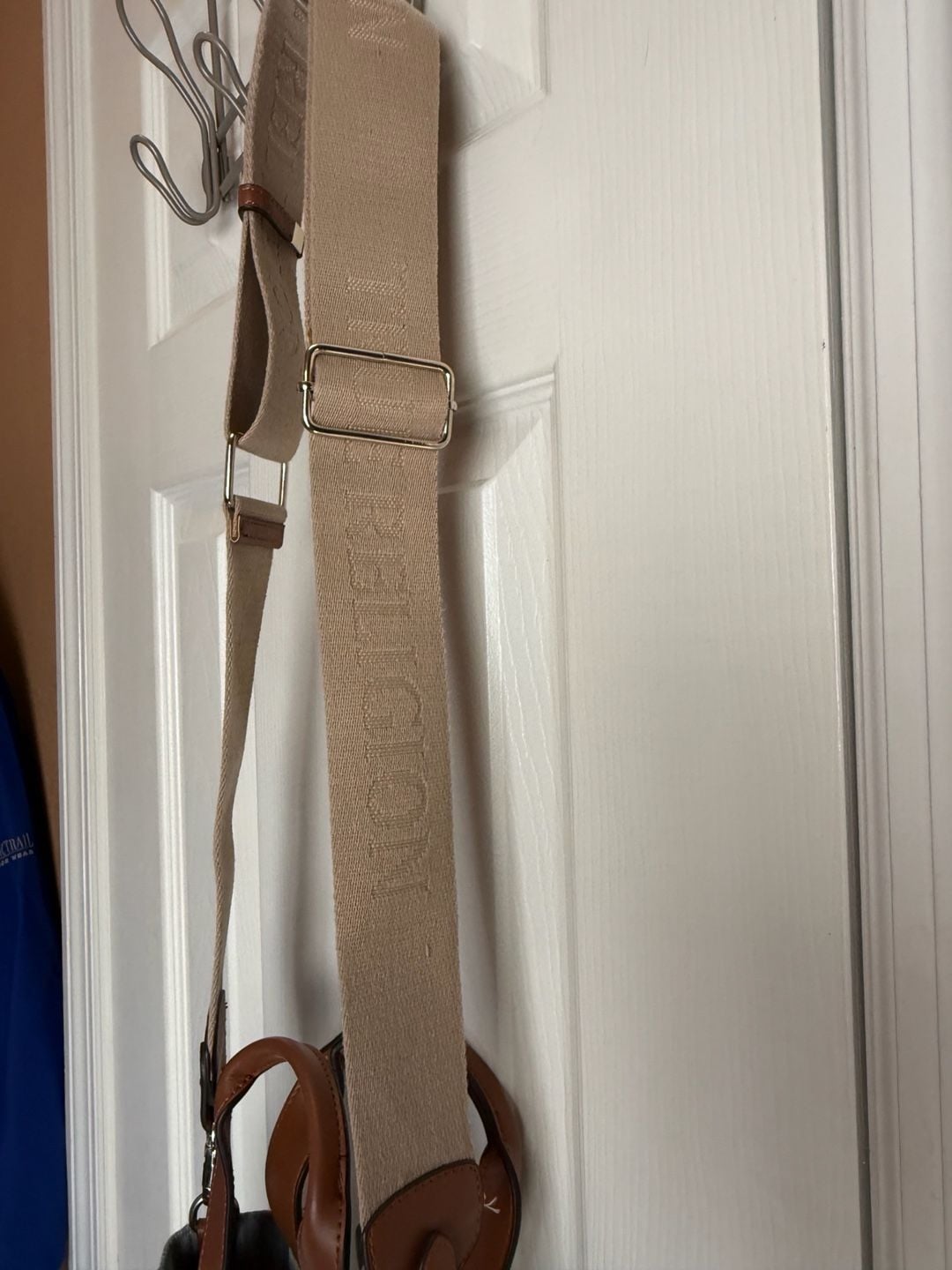 True Religion Mini Denim Tote Crossbody Bag Blue Brown 8