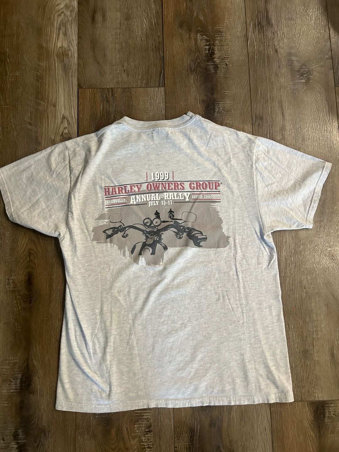 Hanes Harley Owners Group 1999 Annual Rally Size L Gray T-Shirt 6