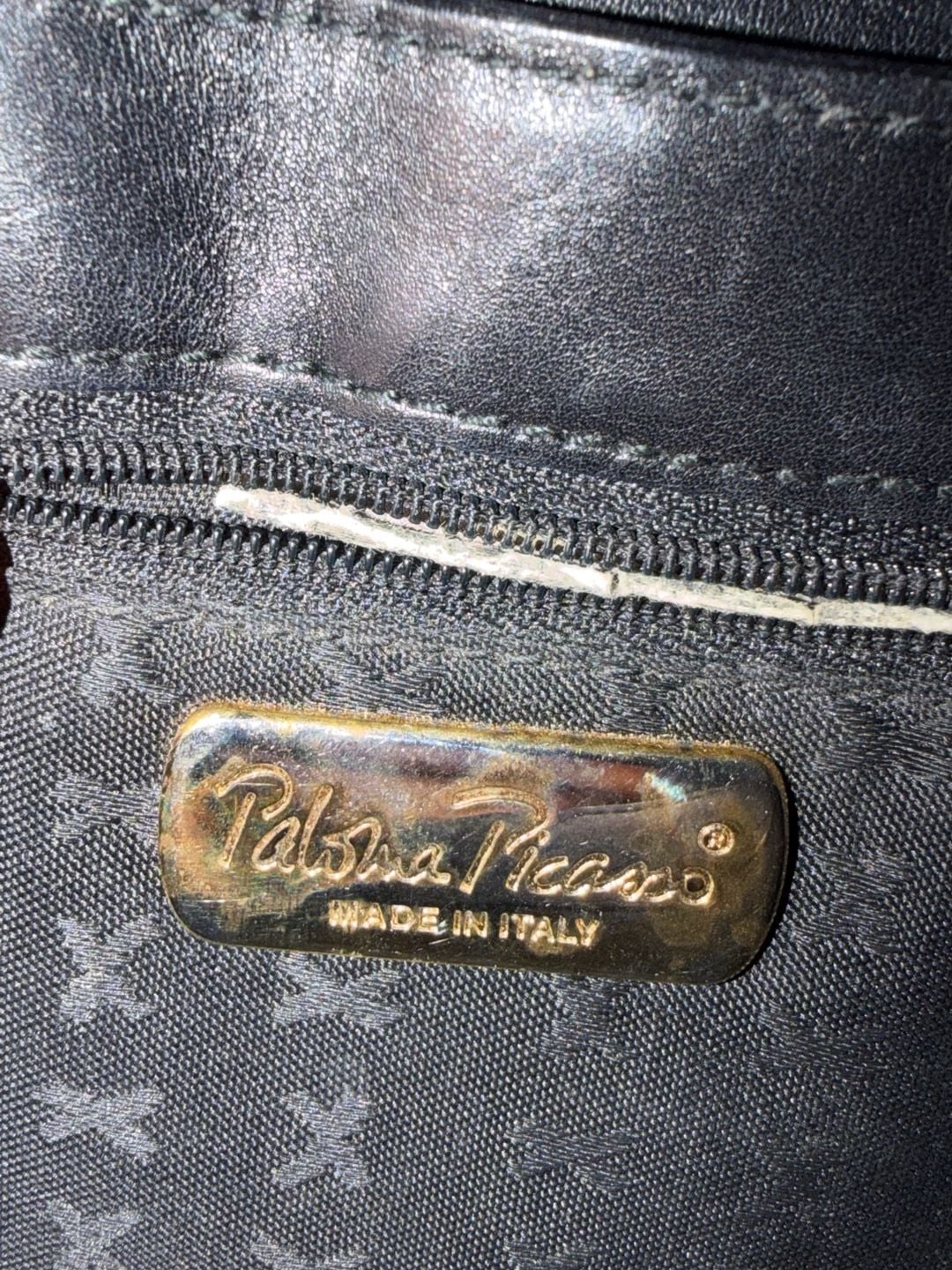 Paloma Picasso Leather Chain Link Shoulder Bag Black 5