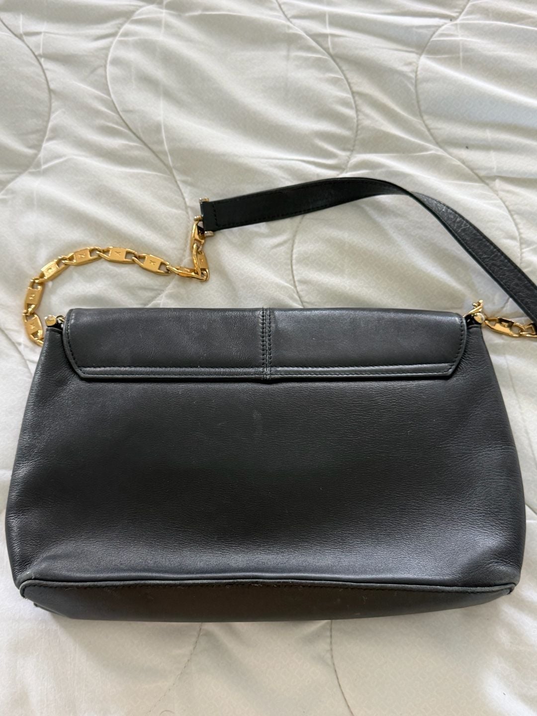 Paloma Picasso Leather Chain Link Shoulder Bag Black 6