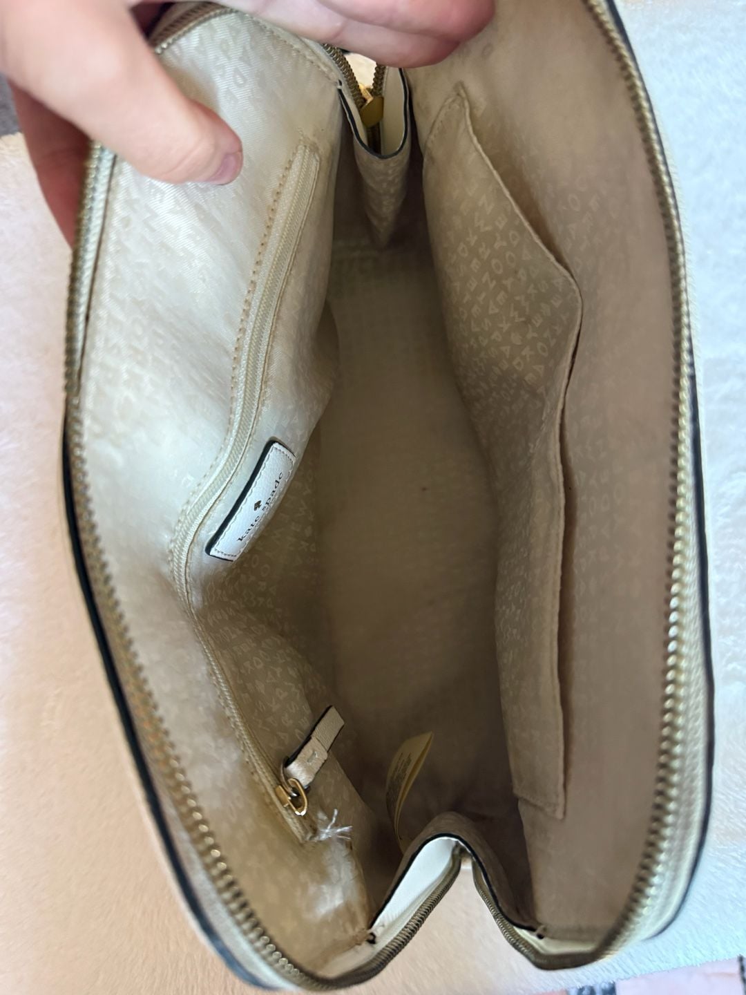 Kate Spade White Pebbled Leather Dome Satchel Crossbody Bag
9