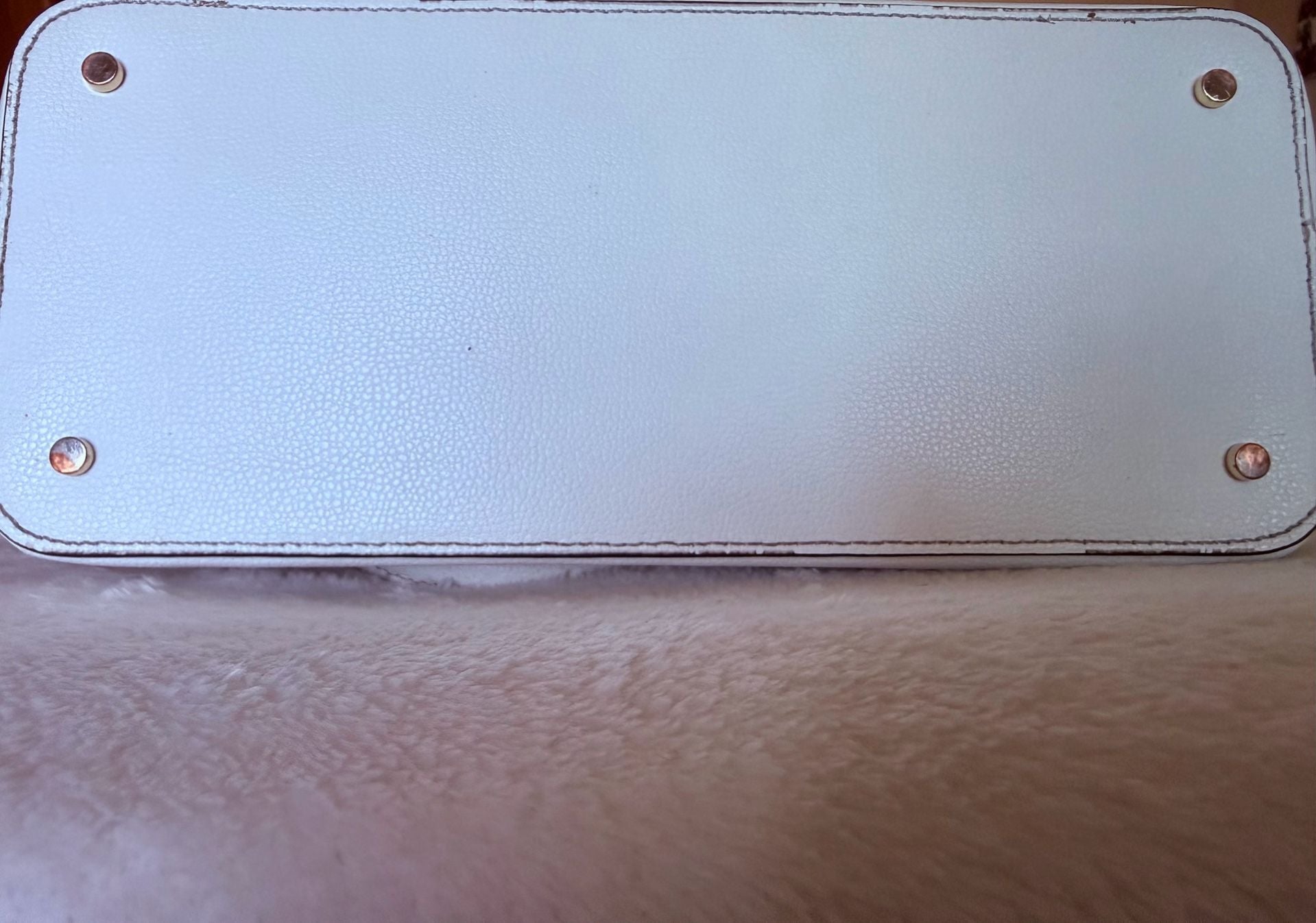 Kate Spade White Pebbled Leather Dome Satchel Crossbody Bag
6