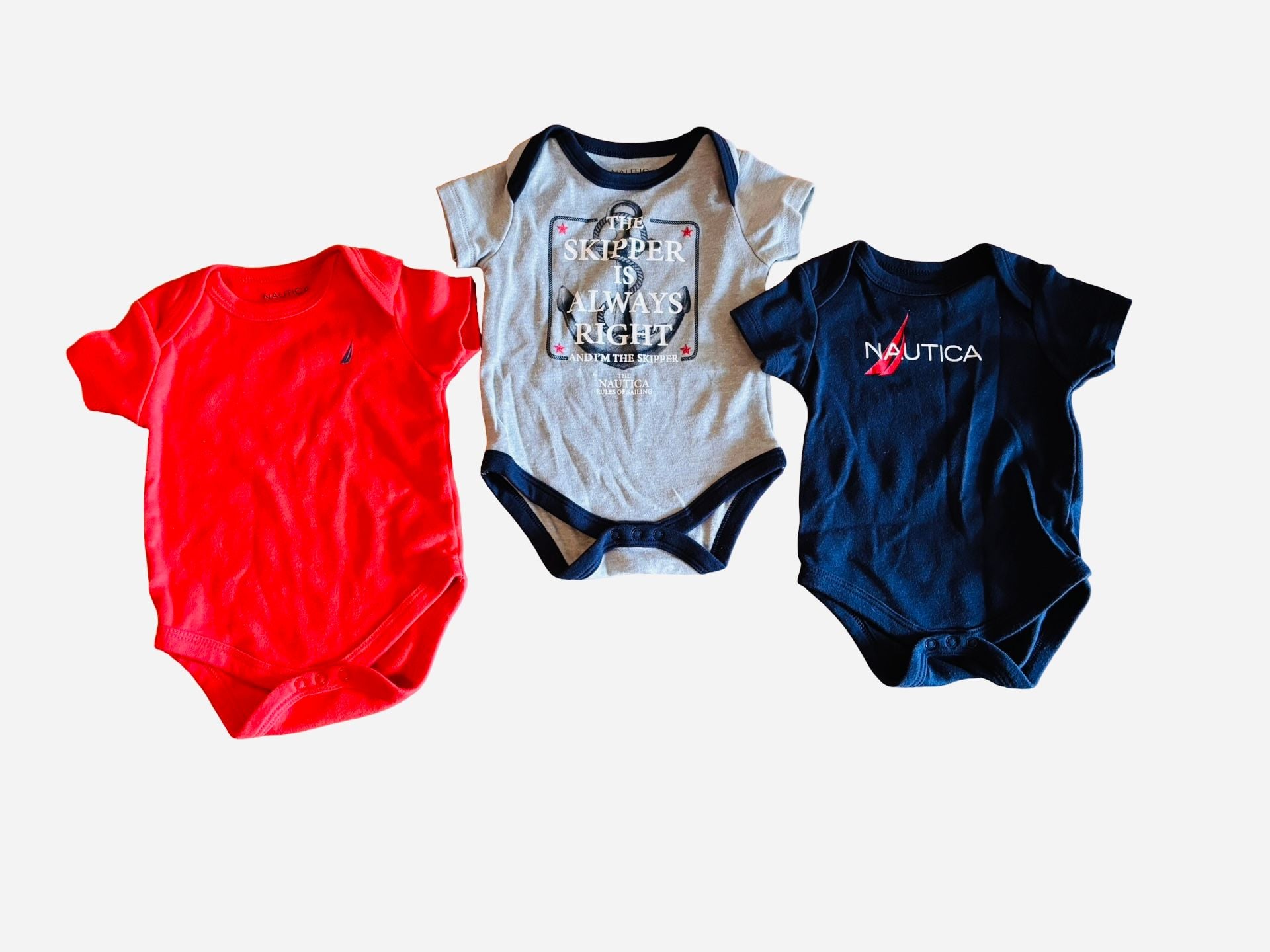 Nautica Baby Bodysuits Lot of 5 Short Sleeve Sailor Theme 5